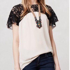 👚Anthropologie, Blush & Lace Top, M